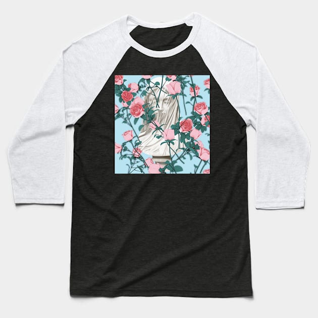 Rose Statue ∆∆∆ Aesthetic Collage Design Baseball T-Shirt by CultOfRomance